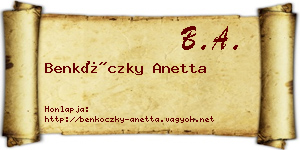 Benkóczky Anetta névjegykártya